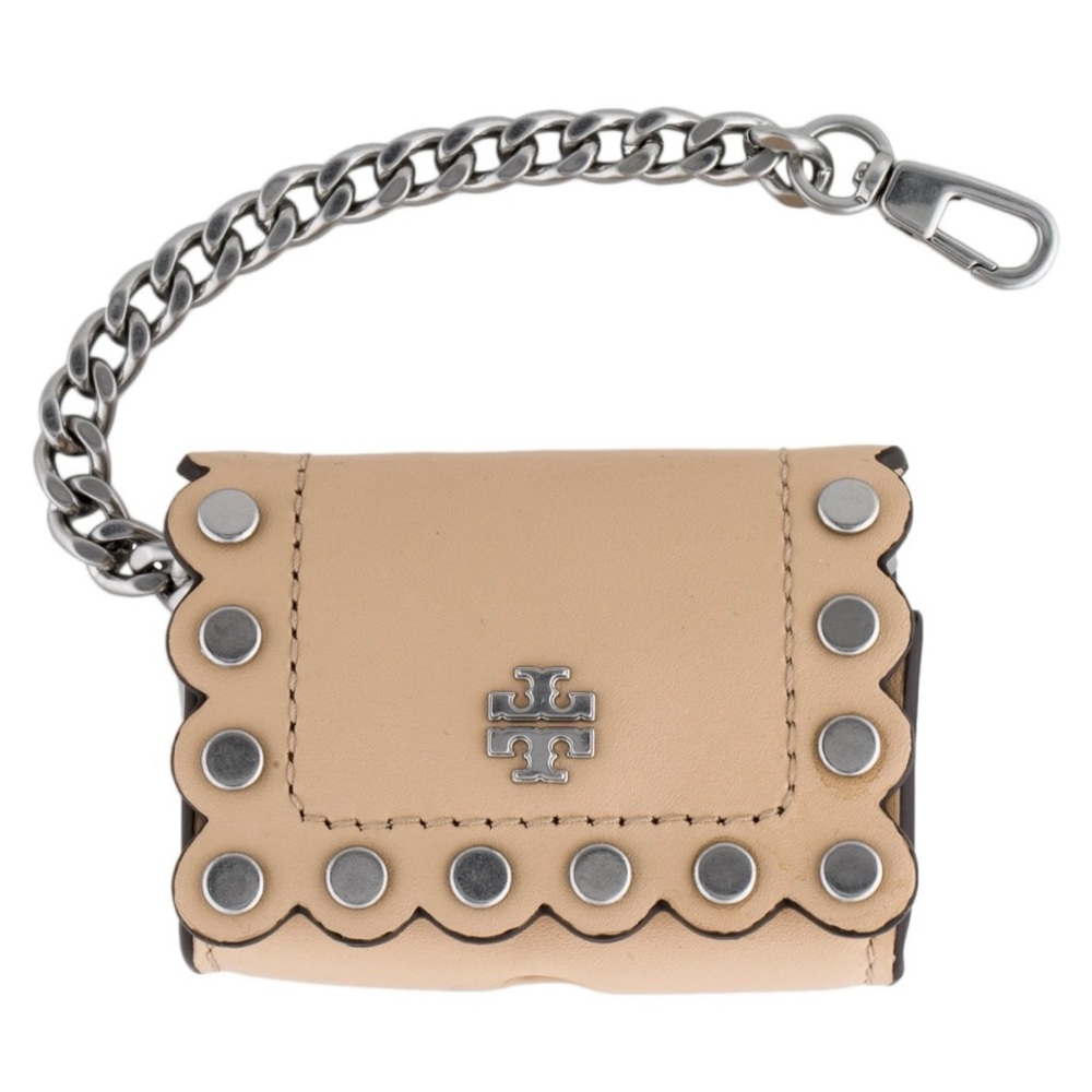 ISO Tory Burch Beige AirPods case mini purse style